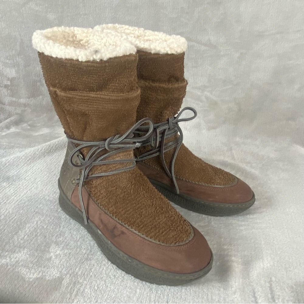 OTBT Slope Women's Boots Size 9 Brown Leather Lined Snow Shoes Cold Weather